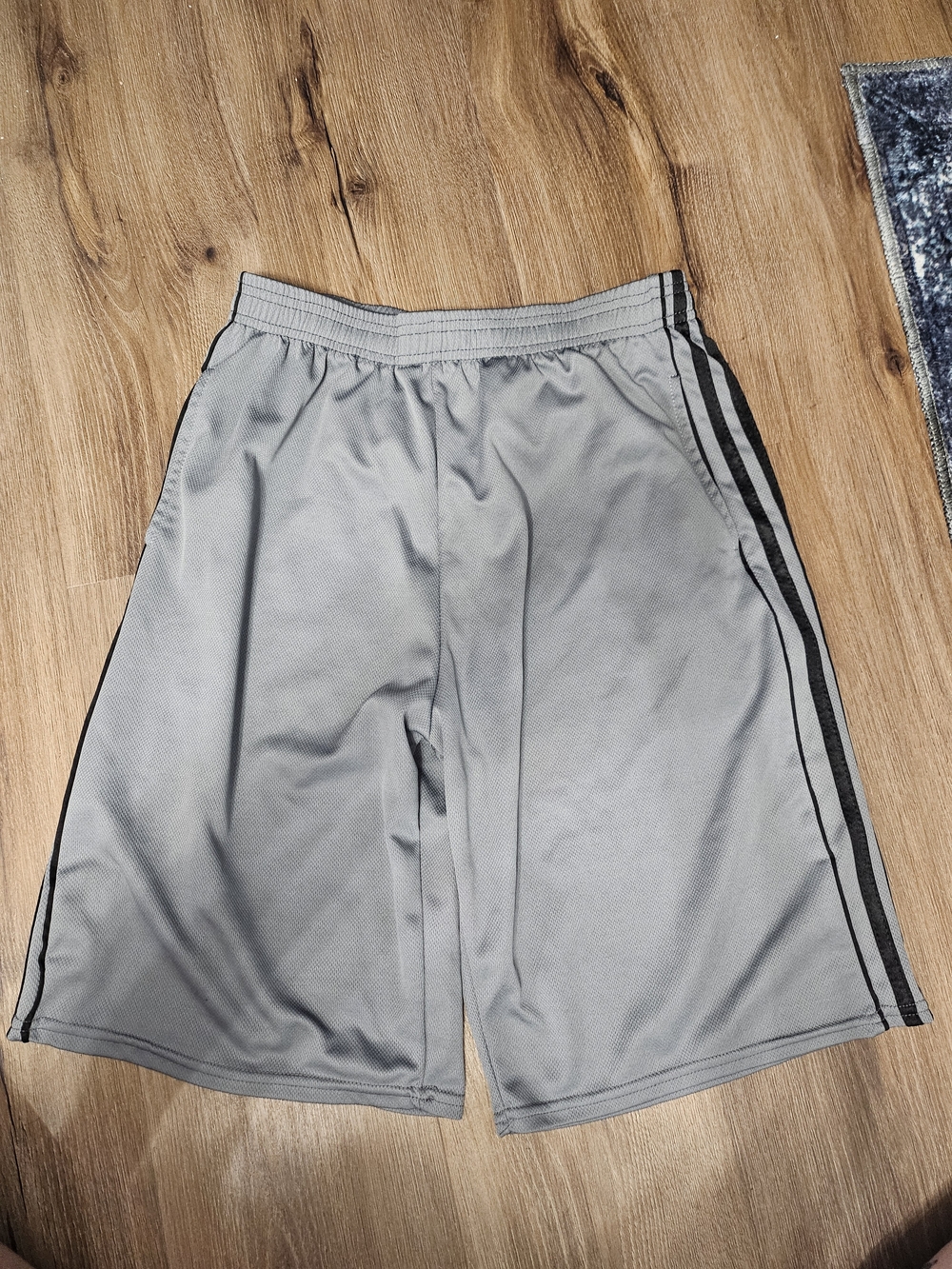 Kid's Gray Athletic Shorts with Side Stripes